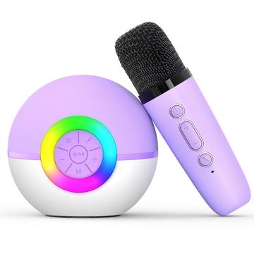 T97 Lasten karaokemikrofoni Bluetooth-kaiuttimella ja subwooferilla - violetti