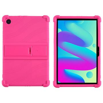 TCL Tab 10L/10 HD 4G Silikoni kotelo potkukiinnikkeellä - Kuuma Pinkki