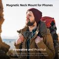 TELESIN MNM-001 iPhone 12 / 13 / 14 / 15 silikoni kaulakiinnike magneettinen Selfie Stick puhelin kaulan pidike - sininen