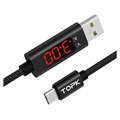 TOPK AC27 USB-C Tieto & Latausjohto LCD -näytöllä- 1m