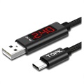 TOPK AC27 USB-C Tieto & Latausjohto LCD -näytöllä- 1m