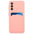 Samsung Galaxy S21 5G TPU Suojakuori Korttitelineellä - Pinkki