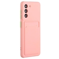 Samsung Galaxy S21 5G TPU Suojakuori Korttitelineellä - Pinkki