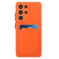 Samsung Galaxy S23 Ultra 5G TPU Suojakuori Korttitelineellä - Oranssi