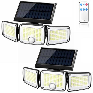 TY10305 3-päinen aurinkoseinävalaisin - 280 LED - 2 kpl.