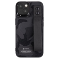 Tactical Camo Troop iPhone 14 Hybridikotelo - Musta