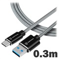 Tactical Fast Rope Latauskaapeli - USB-A/USB-C - 0.3m