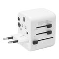 Tactical PTP Travel Adapter 12W - USB-C, USB-A, EU, UK, USA/AUS - Valkoinen