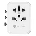 Tactical PTP Travel Adapter 12W - USB-C, USB-A, EU, UK, USA/AUS - Valkoinen