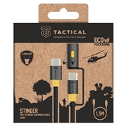 Tactical Stinger USB-C / USB-C-kaapeli Snap-On-taskulampulla - 60W, 1.5m - musta