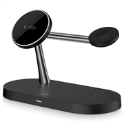 Tech-Protect A12 3-in-1 MagSafe langaton laturi 15W, jossa on sisäänrakennettu LED-valaisin (Avoin pakkaus - Bulkki Tyydyttävä) - Musta