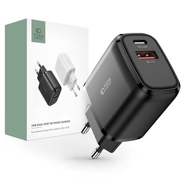 Tech-Protect C20W 2-Port Seinälaturi - PD20W, QC3.0