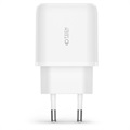 Tech-Protect C20W 2-Port Seinälaturi - PD20W, QC3.0 - Valkoinen