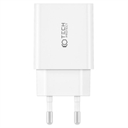 Tech-Protect C35W 2-Porttinen Verkkolaturi - 2xUSB-C - Valkoinen