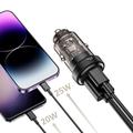 Tech-Protect CC45W kaksiliitäntäinen autolaturi - 45W, USB-C, USB-A - musta