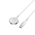 Tech-Protect MC01 UltraBoost magneettilaturi Apple Watch -kellolle 120cm:n Type-C kaapelilla - valkoinen