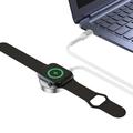 Tech-Protect MC01 UltraBoost magneettilaturi Apple Watch -kellolle 120cm:n Type-C kaapelilla - valkoinen