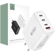 Tech-Protect NC100W-GAN 4-Porttinen Verkkolaturi - 3xUSB-C, USB-A - Valkoinen