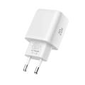 Tech-Protect NCA20 Dual-Port PD 20W/QC3.0 -laturi Lightning-kaapelilla - Valkoinen