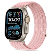 Tech-Protect-nylonurheiluhihna - Apple Watch 8/9/10/11/SE/Ultra - 44/45/46/49mm - vaaleanpunainen