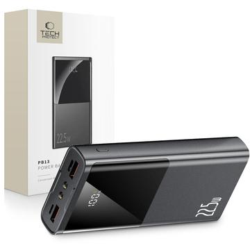 Tech-Protect PB13 20000mAh tehopankki taskulampulla - 22.5W PD 3.0, QC 3.0 - Harmaa