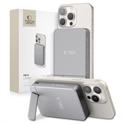 Tech-Protect PB15 LifeMag 10000mAh magneettinen langaton Varavirtalähde jalustalla - 15W - harmaa