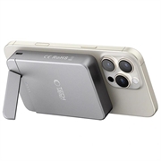 Tech-Protect PB15 LifeMag 10000mAh magneettinen langaton Varavirtalähde jalustalla - 15W - harmaa