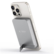Tech-Protect PB15 LifeMag 10000mAh magneettinen langaton Varavirtalähde jalustalla - 15W - harmaa