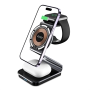 Tech-Protect QI15W-A29 3-in-1 magneettinen langaton laturi (Avoin pakkaus - Bulkki Tyydyttävä) - musta