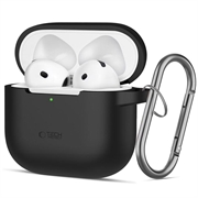 AirPods 4 Tech-Protect silikoninen koukkukotelo - musta