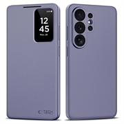 Samsung Galaxy S26 Ultra Tech-Protect Smart Clear View Käännä kotelo korttipaikalla - Violetti