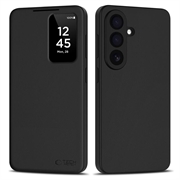 Samsung Galaxy A57 Tech-Protect Smart Clear View Käännä kotelo korttipaikalla - musta