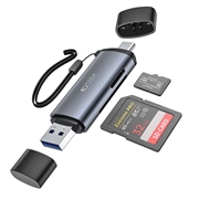 Tech-Protect UltraBoost USB-A/USB-C SD- ja MicroSD-kortinlukija - Harmaa