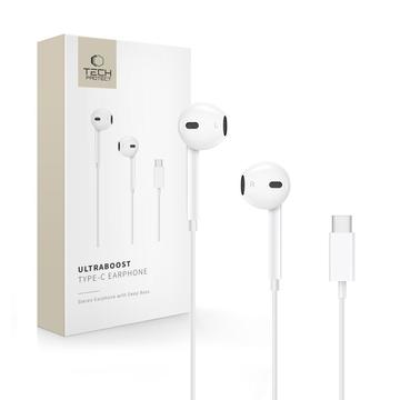 Tech-Protect UltraBoost USB-C In-Ear -kuulokkeet - valkoinen