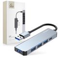 Tech-Protect V0 5-in-1 USB-A-keskitin - 3xUSB 2.0, USB 3.0, USB-C PD - Harmaa