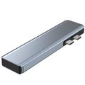 Tech-Protect V5 7-in-1 moniliitäntäinen USB-C-keskussovitin - harmaa