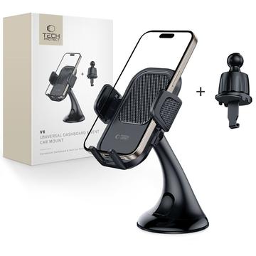 Tech-Protect V8 2-in-1 yleispätevä autoteline - 53-96mm - musta