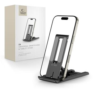 Tech-Protect Z5 Taitettava alumiiniteline älypuhelimille, tablet-laitteille ja e-lukulaitteille - 4" - 8.3" - musta