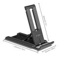 Tech-Protect Z5 Taitettava alumiiniteline älypuhelimille, tablet-laitteille ja e-lukulaitteille - 4" - 8.3" - musta