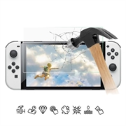Nintendo Switch OLED Panssarilasi - 9H - Case Friendly - Läpinäkyvä