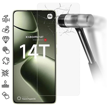 Xiaomi 14T/14T Pro Temperoitu Panssarilasi - 9H - Case Friendly - Läpinäkyvä