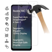 Xiaomi Redmi 14C 5G Temperoitu Panssarilasi - 9H - Case Friendly - Läpinäkyvä