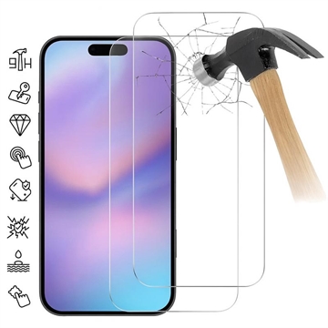 iPhone 17 Pro suojalasi - 9H - Case Friendly - 2 Kpl. - läpinäkyvää