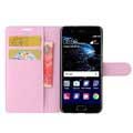 Huawei P10 Kuvioitu Lompakkokotelo - Vaaleanpunainen