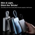 Torras Mini Slim PD Powerbank sisäänrakennetulla USB-C-kaapelilla - 10000mAh - harmaa