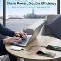 Torras Mini Slim PD Powebank sisäänrakennetulla USB-C-kaapelilla - 10000mAh - Valkoinen
