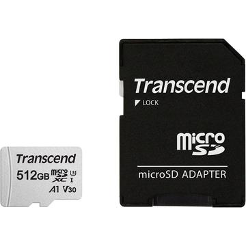 Transcend 300S microSDXC-muistikortti SD-sovittimella TS512GUSD300S-A - 512GB