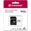 Transcend 300S microSDXC-muistikortti SD-sovittimella TS512GUSD300S-A - 512GB
