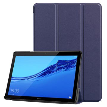 Tri-Fold Sarja Huawei MediaPad T5 10 Lompakkokotelo - Tummansininen