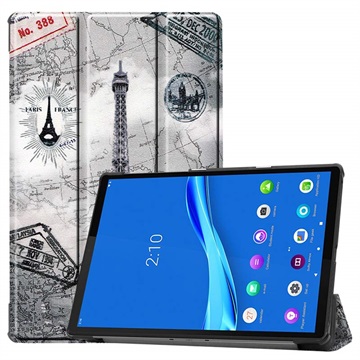 Tri-Fold Sarja Lenovo Tab M10 FHD Plus Lompakkokotelo - Eiffel Torni